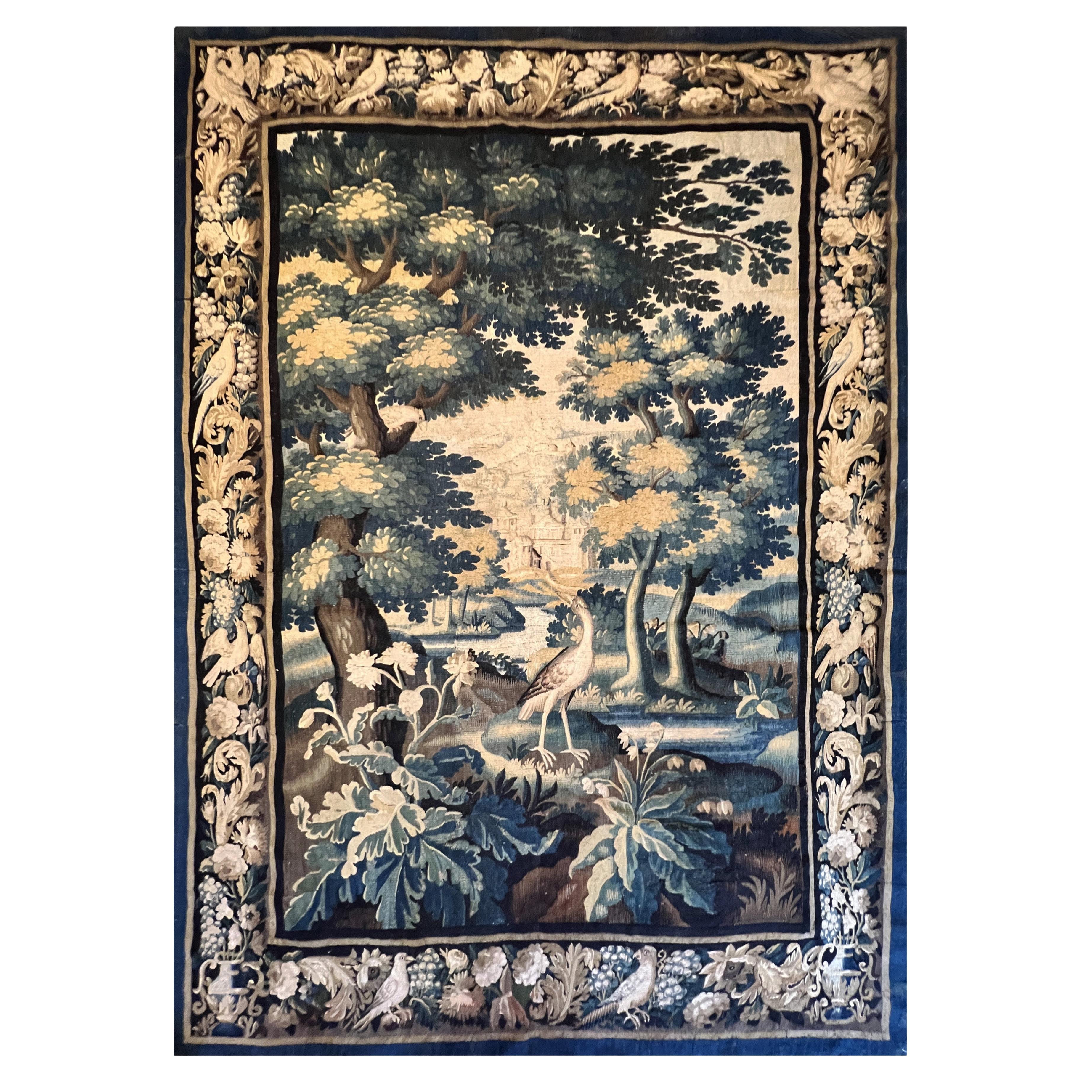 Embroidered Wall Hanging Tapestry, Early 18th Century For Sale at 1stDibs