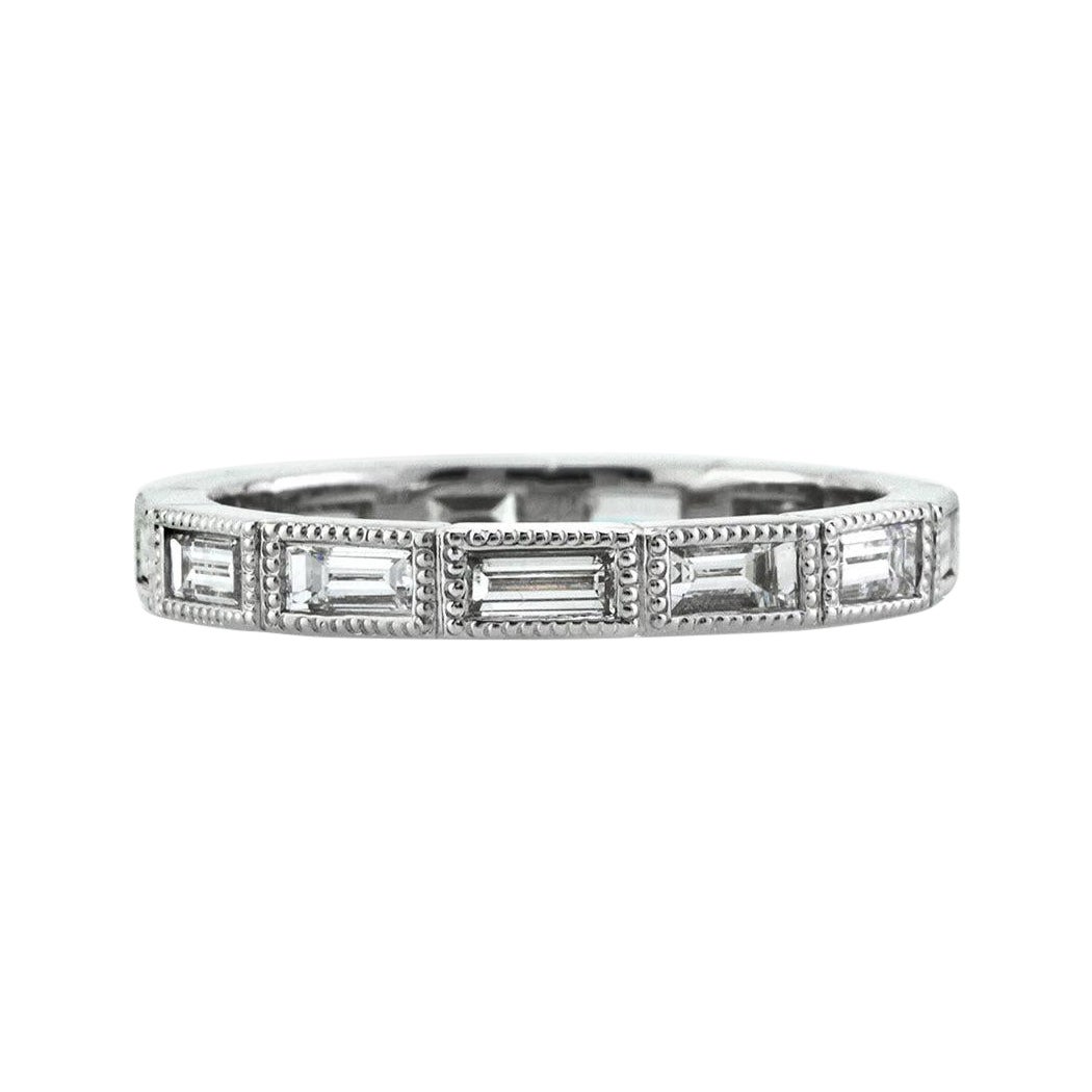 1.10ct Baguette Cut Diamond Eternity Band in 18k White Gold
