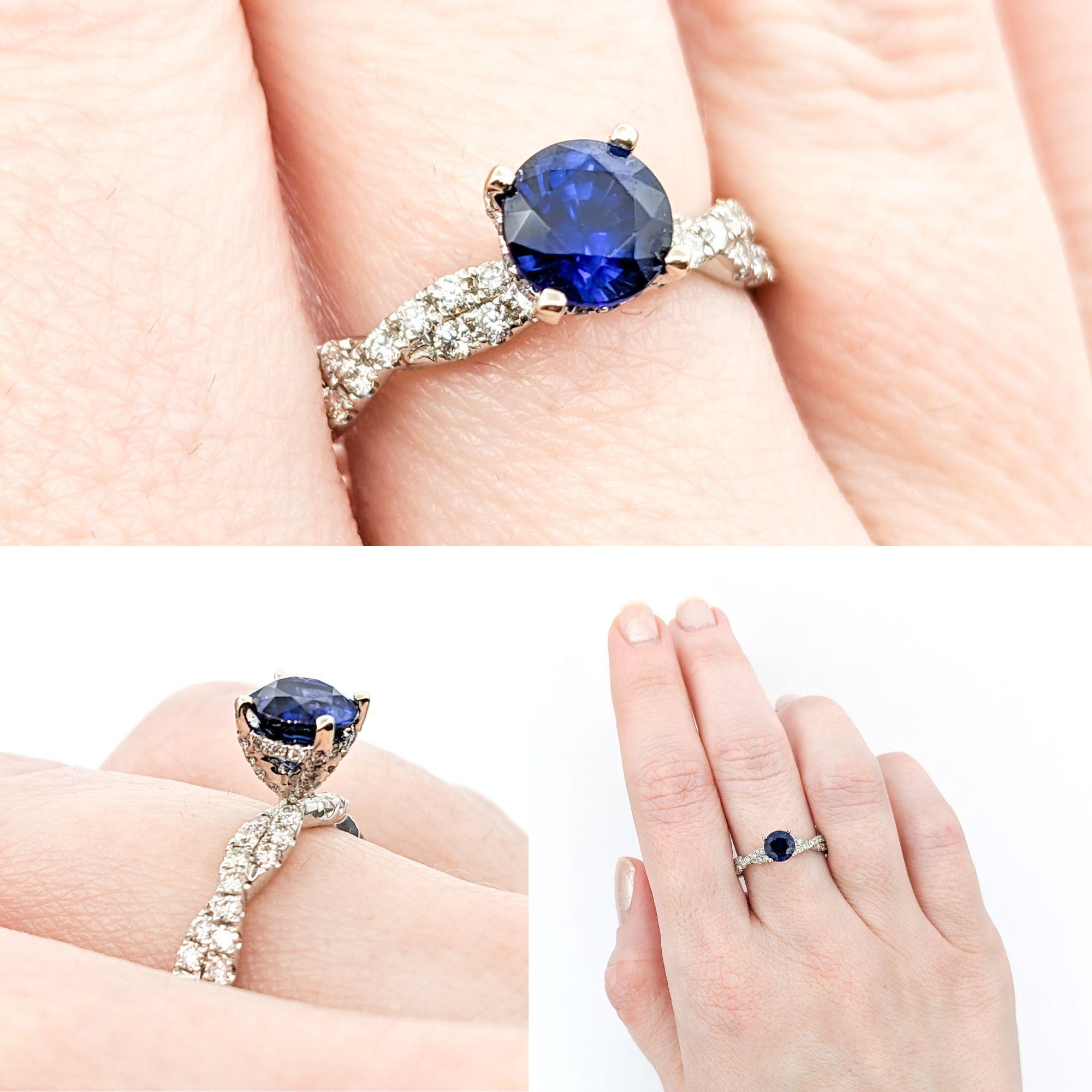 1.10ct Blue Sapphire & Diamond Ring In White Gold

Introducing a stunning Gemstone Fashion Ring for women, exquisitely crafted in 14kt White Gold. This elegant piece features a beautiful 1.10ct Sapphire, which serves as the centerpiece, adding a
