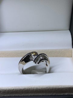 1.10ct Chocolate Brown Cognac diamond and baguette diamonds engagement ring in 1