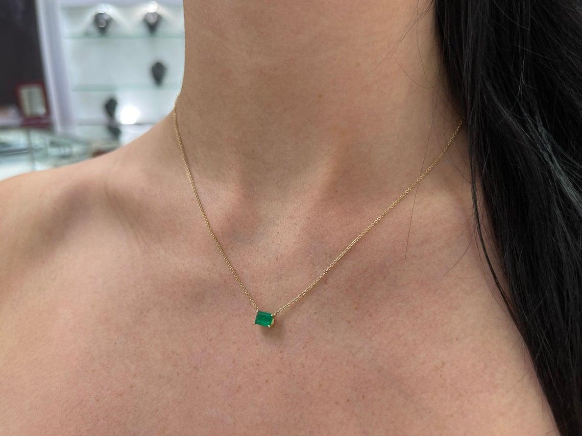 east west emerald cut necklace
