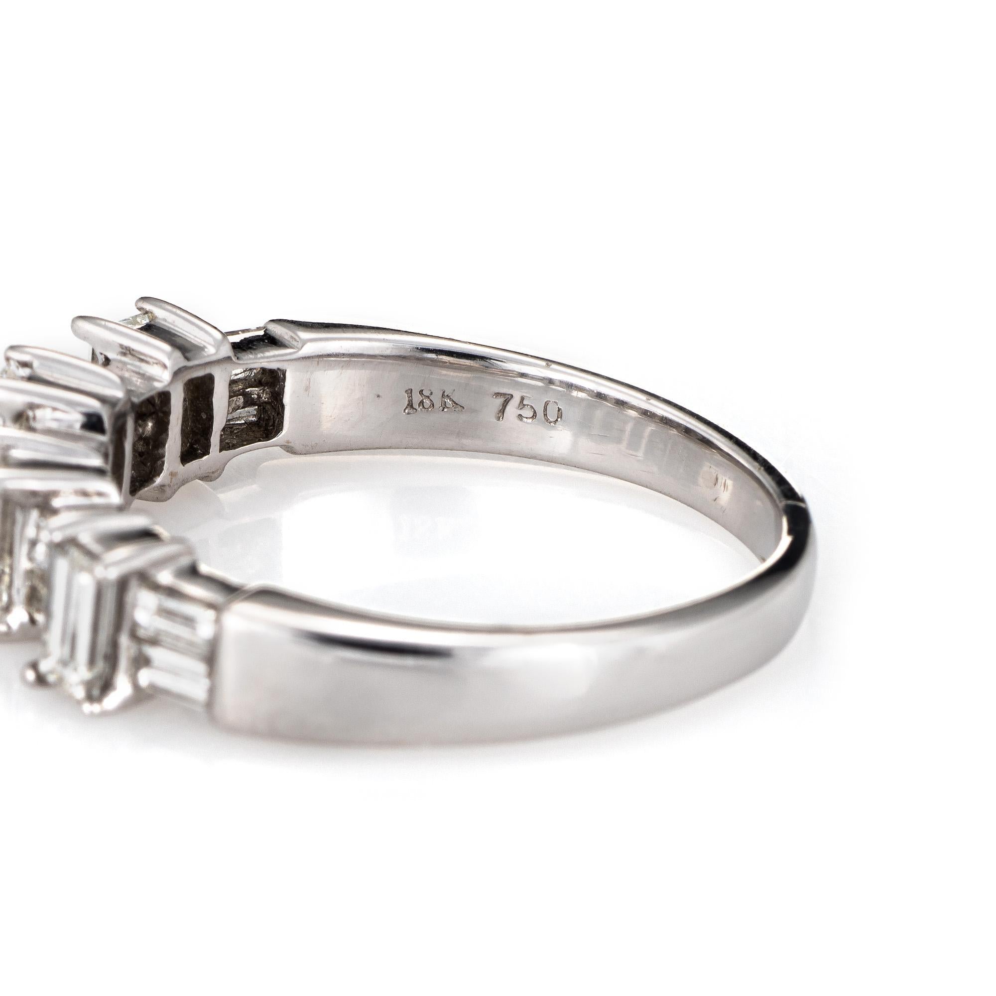 1,10 Karat Diamantband Straight Baguette Nachlass 18k Weißgold Jahrestag-Schmuck 1