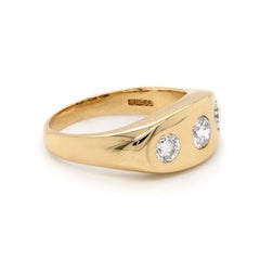 1.10ct Diamond Gents 18 Carat Yellow Gold Three-Stone 'Gypsy' Ring