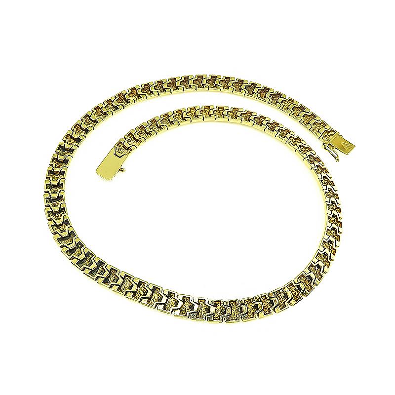 1.10 Carat Diamond Gold Chain Necklace In Good Condition For Sale In New York, NY