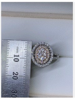 1.10ct Diamond Halo Solitaire Engagement Ring In 18ct White Gold