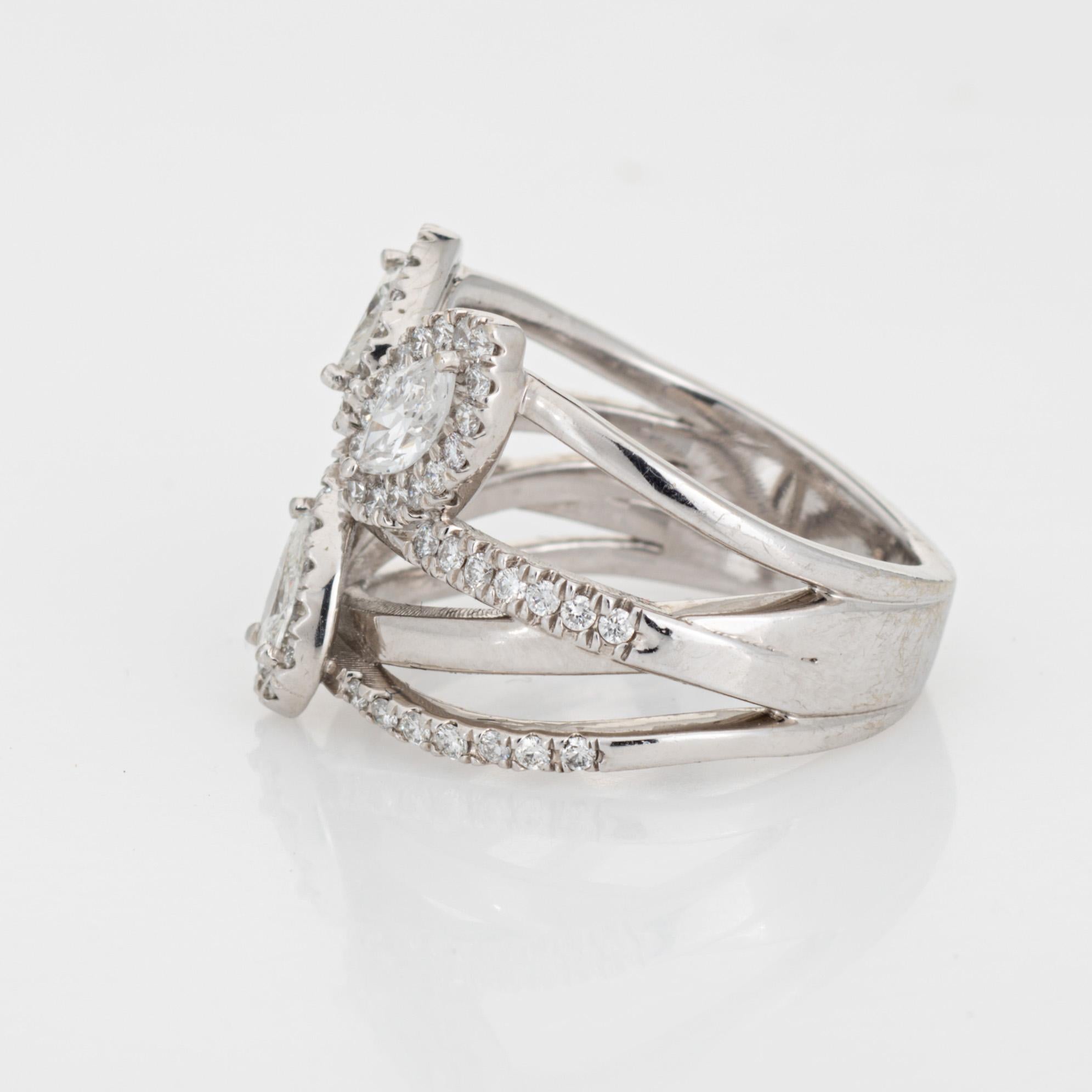 1.10ct Anillo Diamante Tallas Mixtas Sz 7 Banda Ancha Contemporary Estate Jewelry Corte mixto en venta