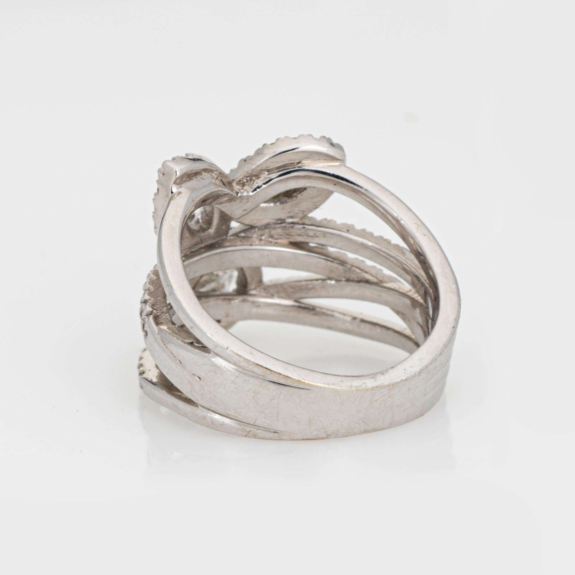 1.10ct Anillo Diamante Tallas Mixtas Sz 7 Banda Ancha Contemporary Estate Jewelry en Bueno estado para la venta en Torrance, CA