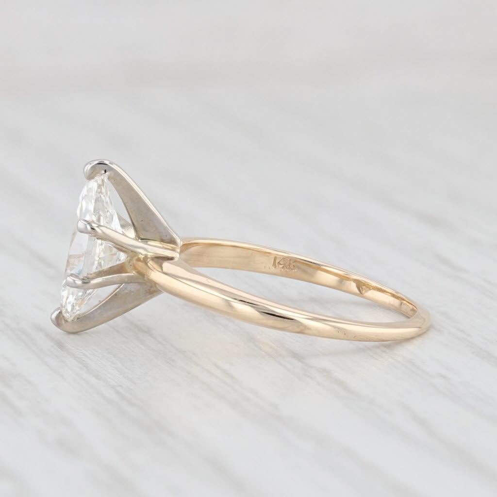 Marquise Cut 1.10ct Diamond Solitaire Ring 14k Yellow Gold Marquise Size 4.75 Engagement For Sale