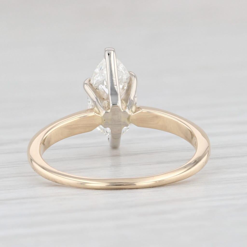 1.10ct Diamond Solitaire Ring 14k Yellow Gold Marquise Size 4.75 Engagement In Good Condition For Sale In McLeansville, NC
