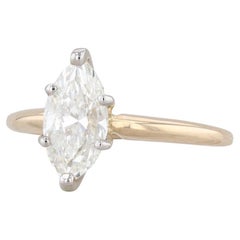 1,10 Karat Diamant Solitär Ring 14k Gelbgold Marquise Größe 4,75 Verlobungsring