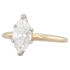 1.10ct Diamond Solitaire Ring 14k Yellow Gold Marquise Size 4.75 Engagement