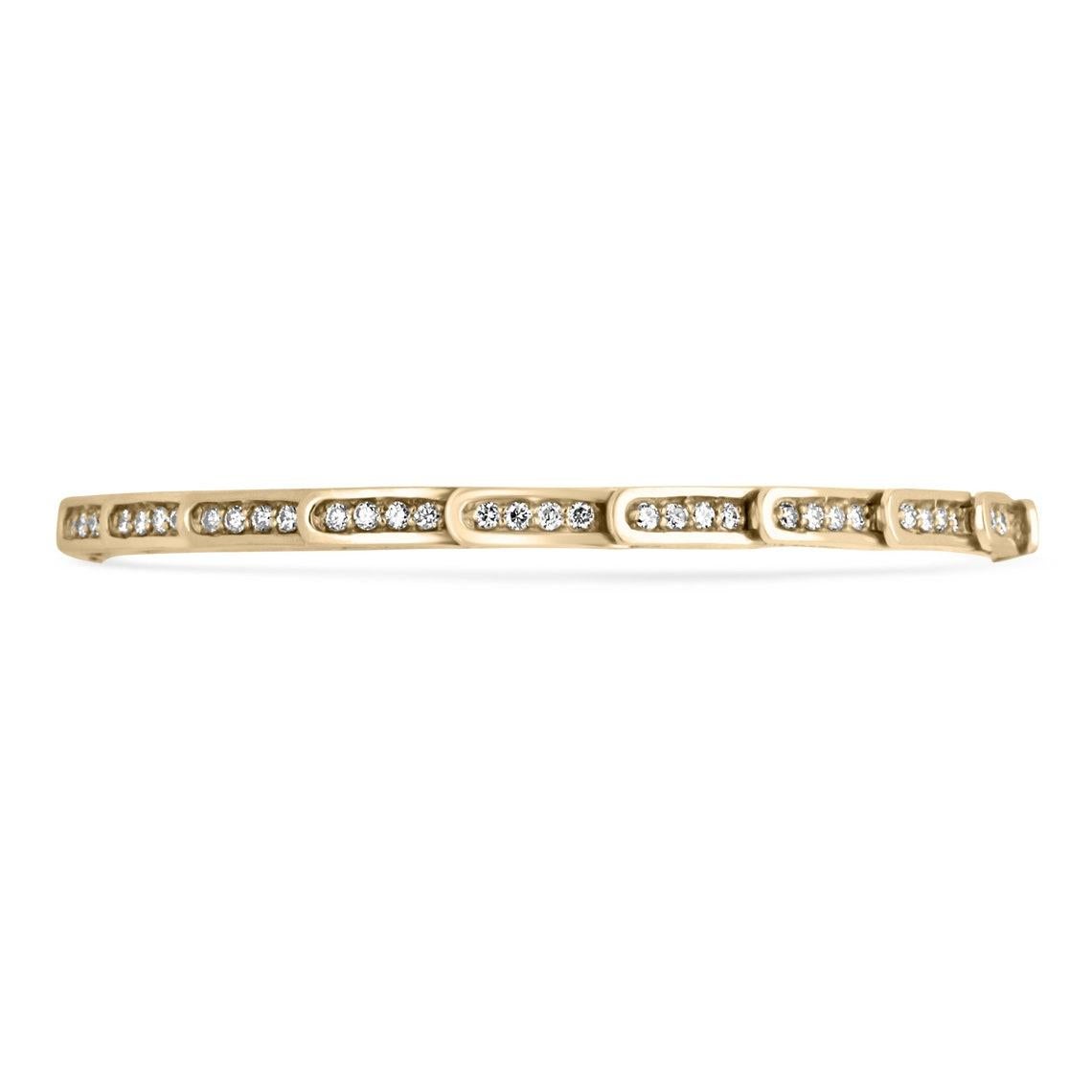 1.10ct Diamond Tennis Bracelet - 14k Yellow Gold Fancy Link Perfect Anniversary