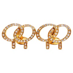 1.10ct Doubletree Diamond Cufflinks 14kt Memorabilia*