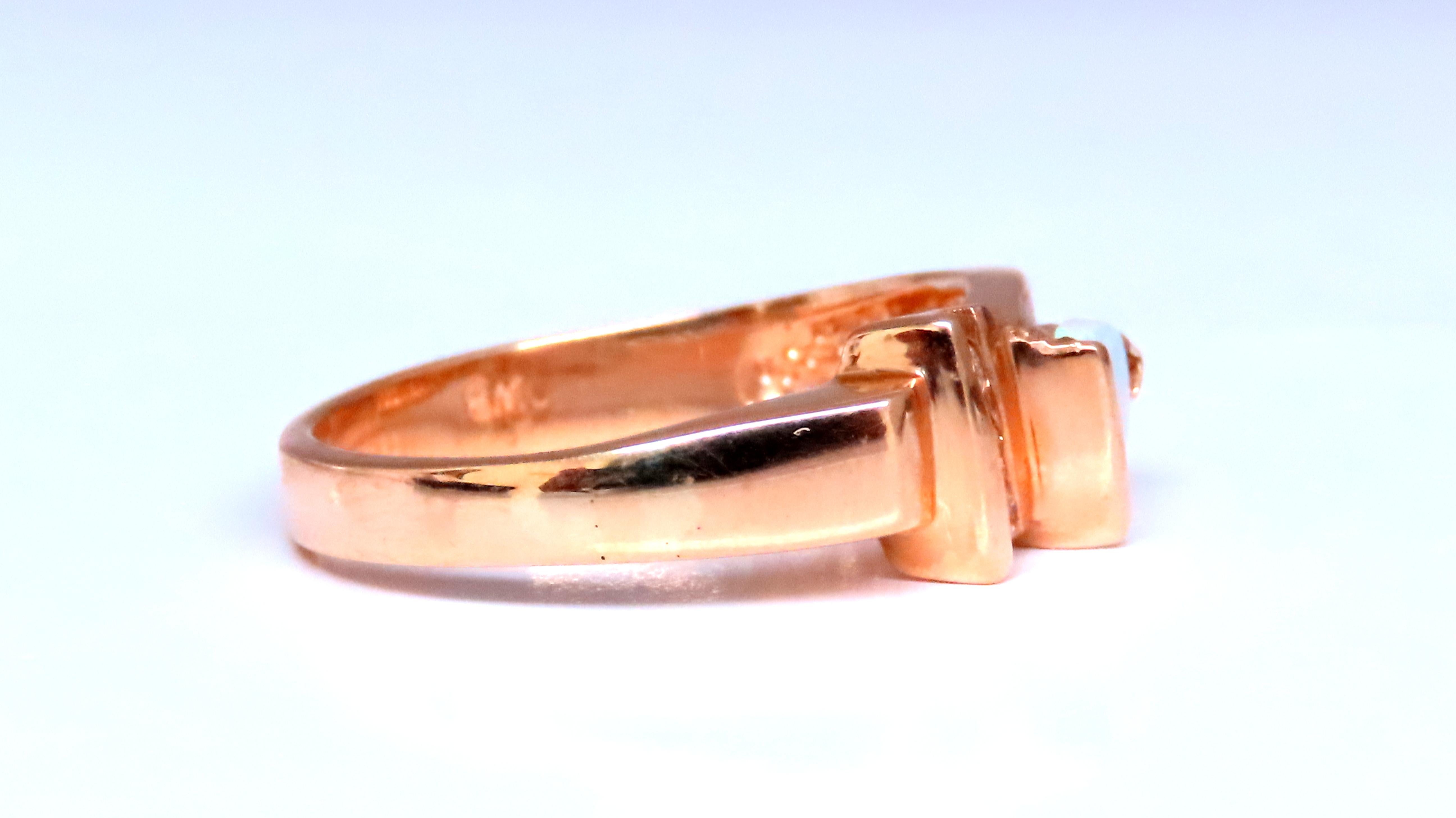 Moderne Bague en or 14 carats avec opale naturelle d'Australie de 1,10 carat et diamants n°12430 en vente