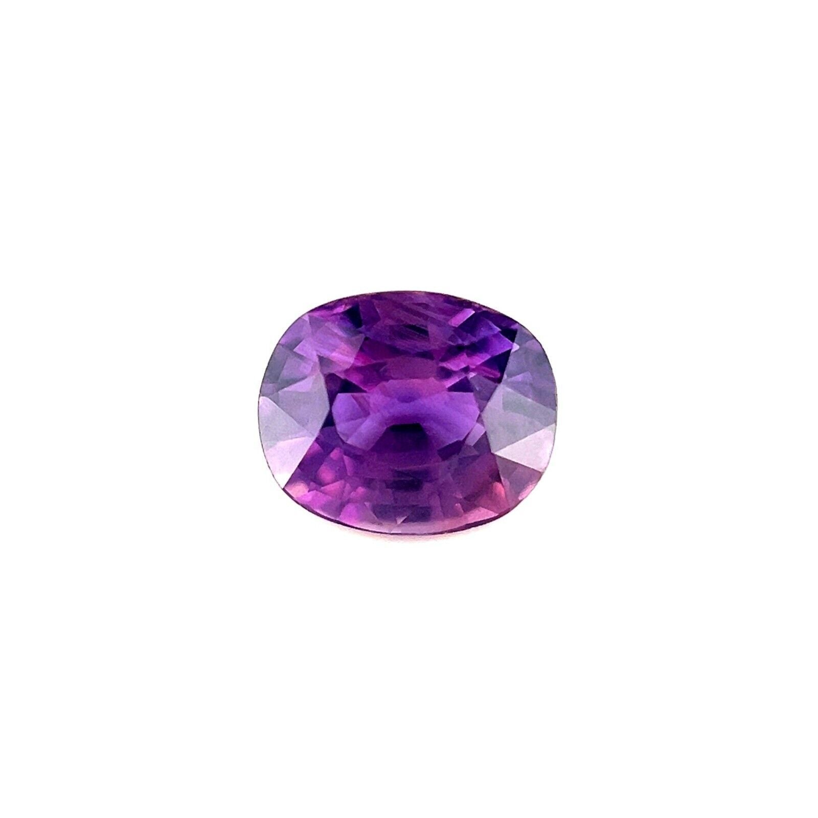 1.10ct Natural Deep Pink Purple Sapphire Cushion Cut Loose Cut Gem 6.4x5.3mm