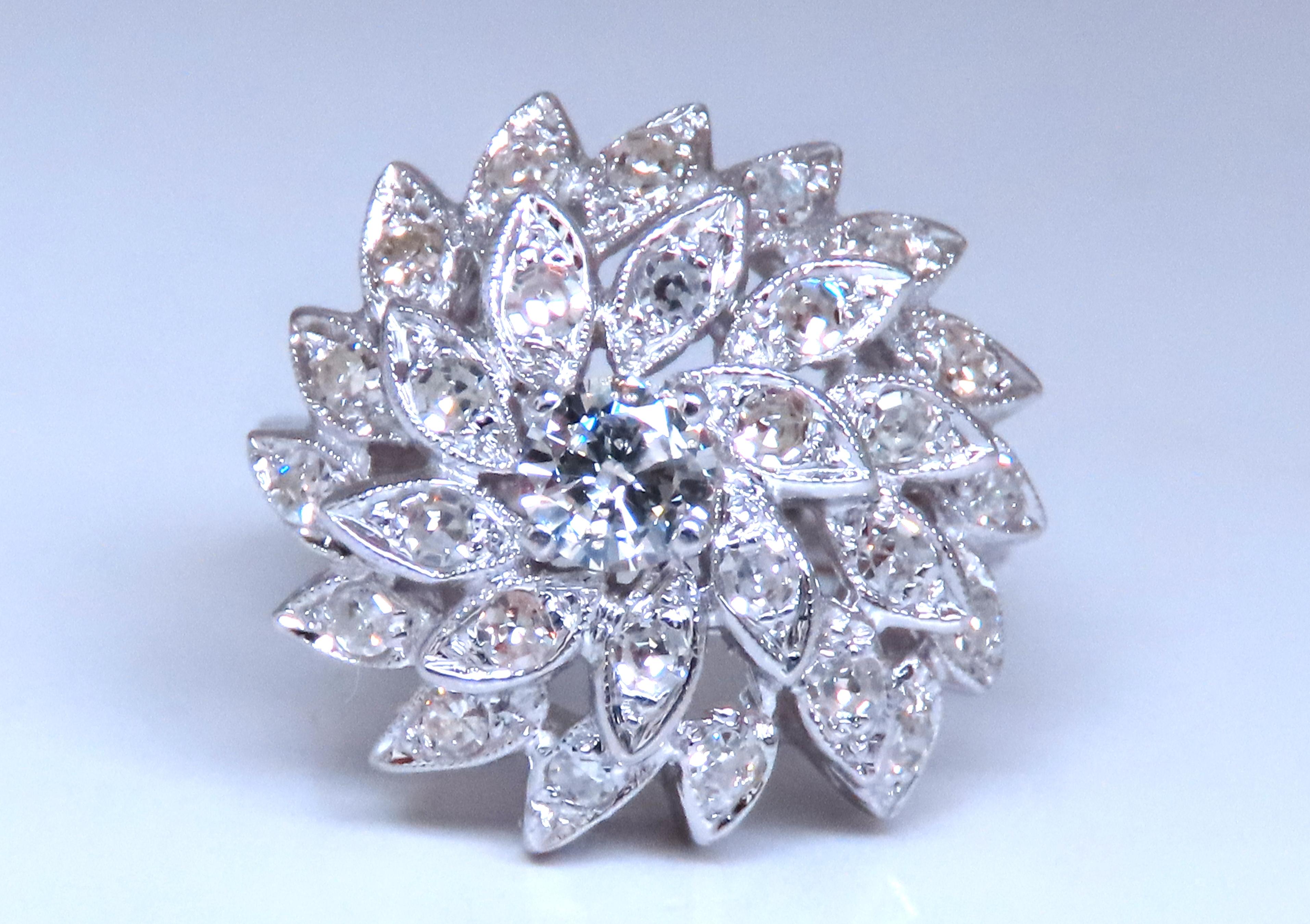 1,10ct natürliche Diamanten Cluster kreisförmige Dome Ring 14kt 12427 (Viktorianisch) im Angebot