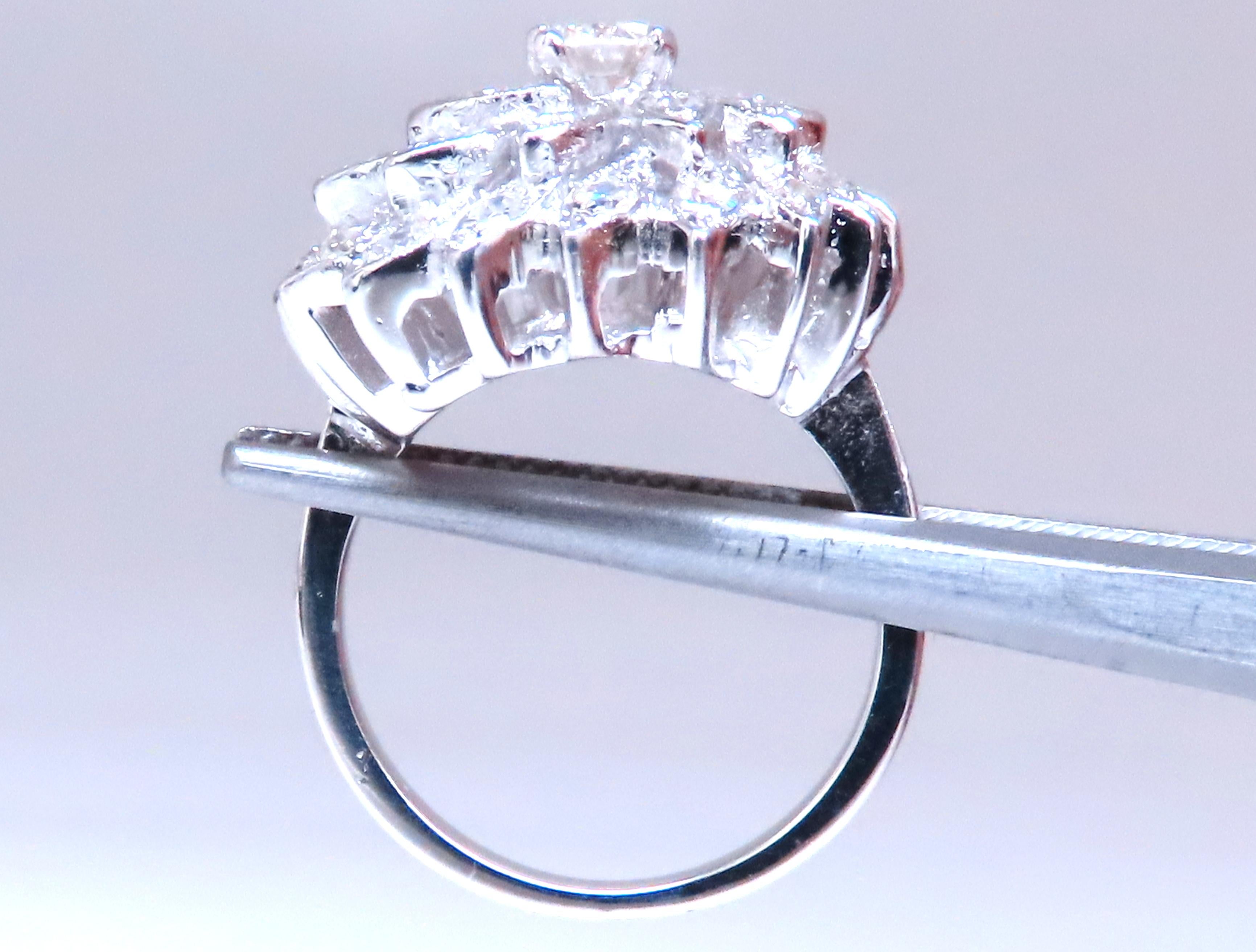 1,10ct natürliche Diamanten Cluster kreisförmige Dome Ring 14kt 12427 im Zustand „Hervorragend“ im Angebot in New York, NY