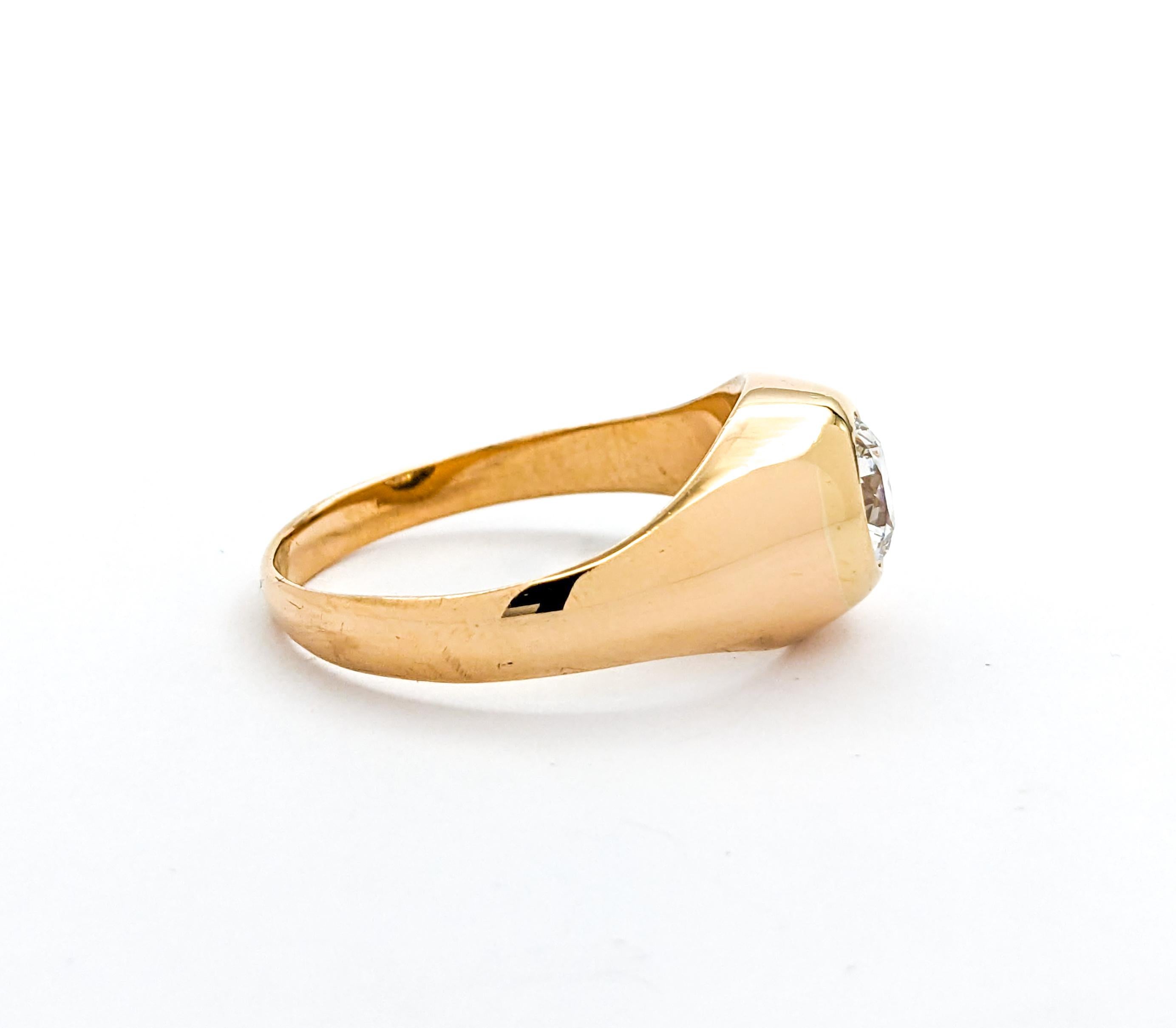 1.10ct Old European Diamond Ring In Yellow Gold For Sale 4