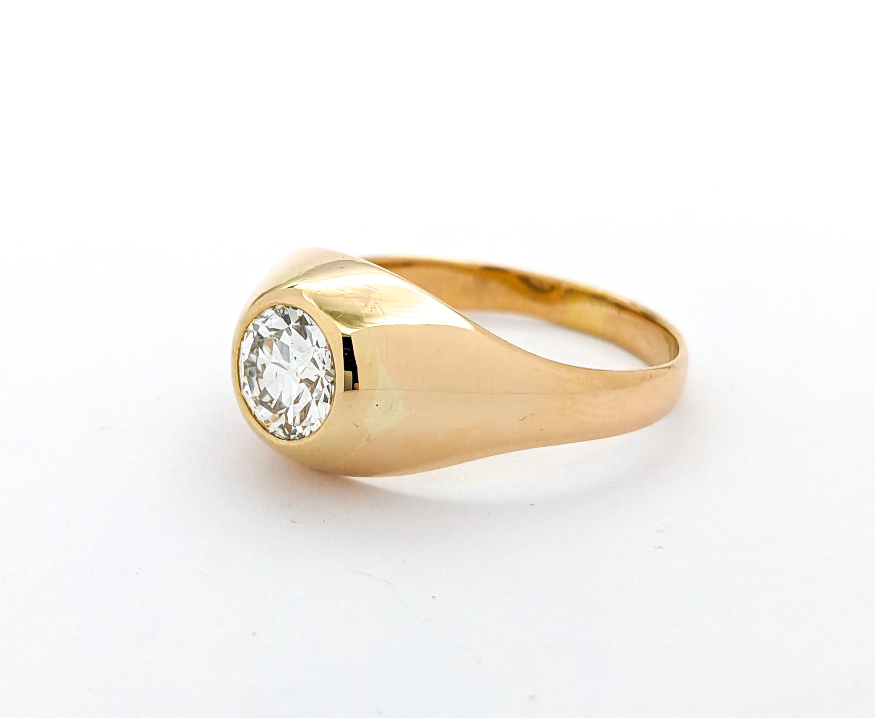 1.10ct Old European Diamond Ring In Yellow Gold For Sale 6