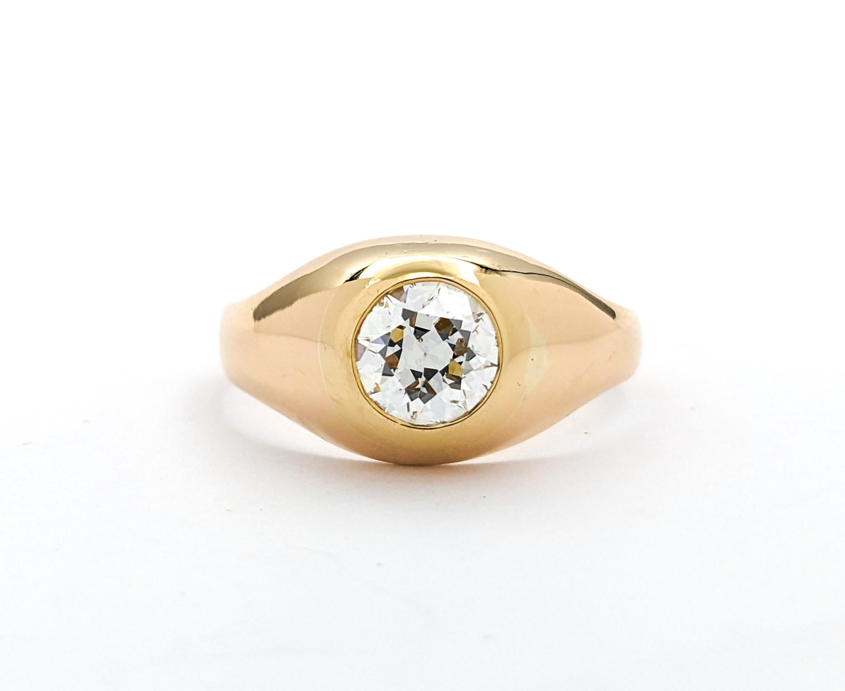 1.10ct Old European Diamond Ring In Yellow Gold For Sale 7