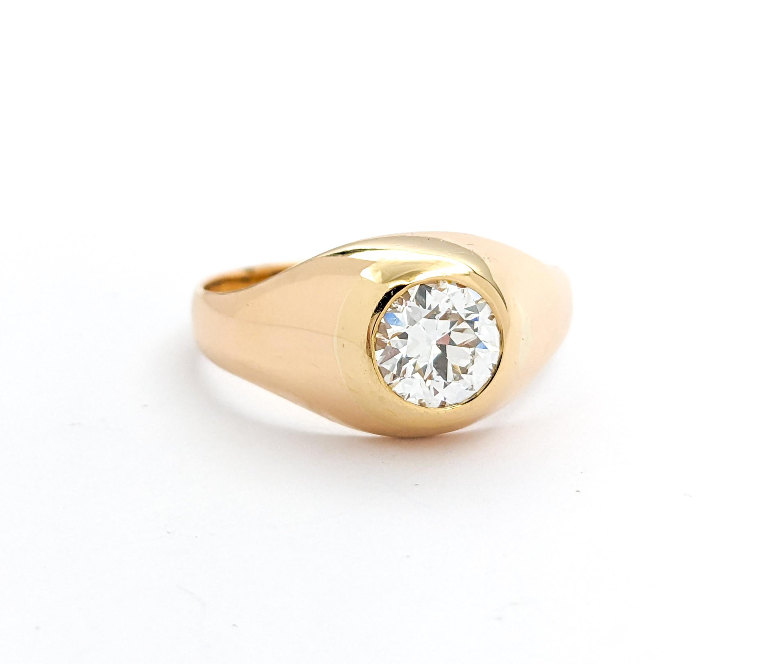 1.10ct Old European Diamond Ring In Yellow Gold For Sale 2