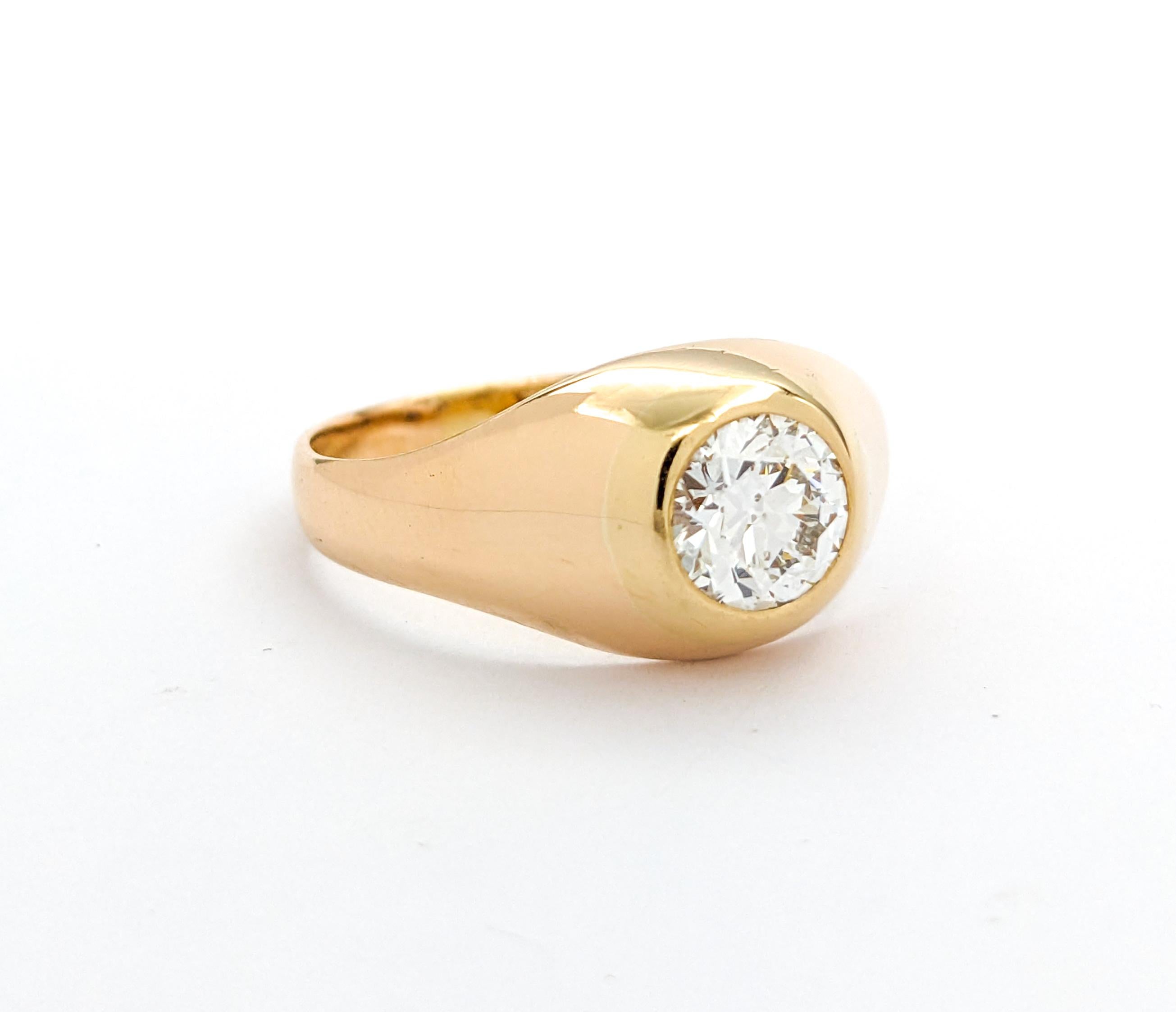 1.10ct Old European Diamond Ring In Yellow Gold For Sale 3