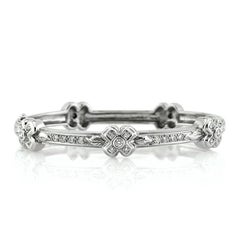 1.10ct Round Brilliant Cut Diamond Cross Bangle Bracelet in 18K White Gold