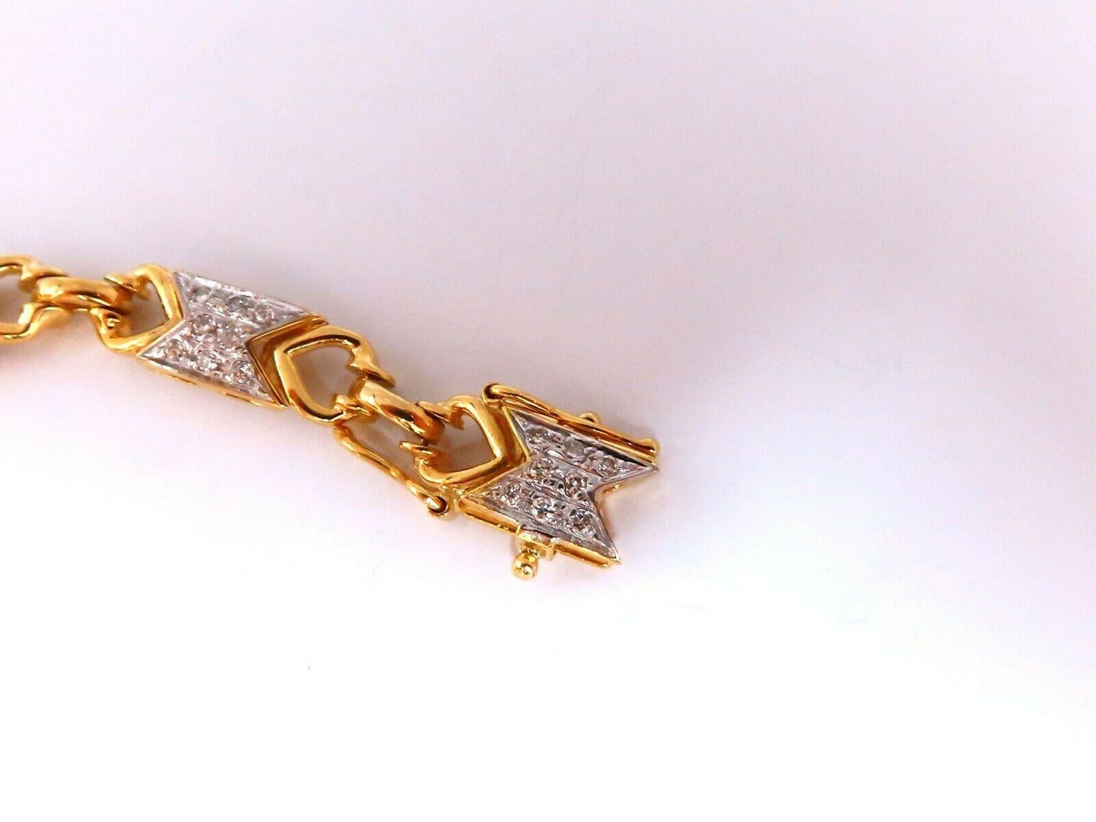1.10 Carat Round Diamonds Greek Iconic Linked Bracelet 14 Karat For Sale 1