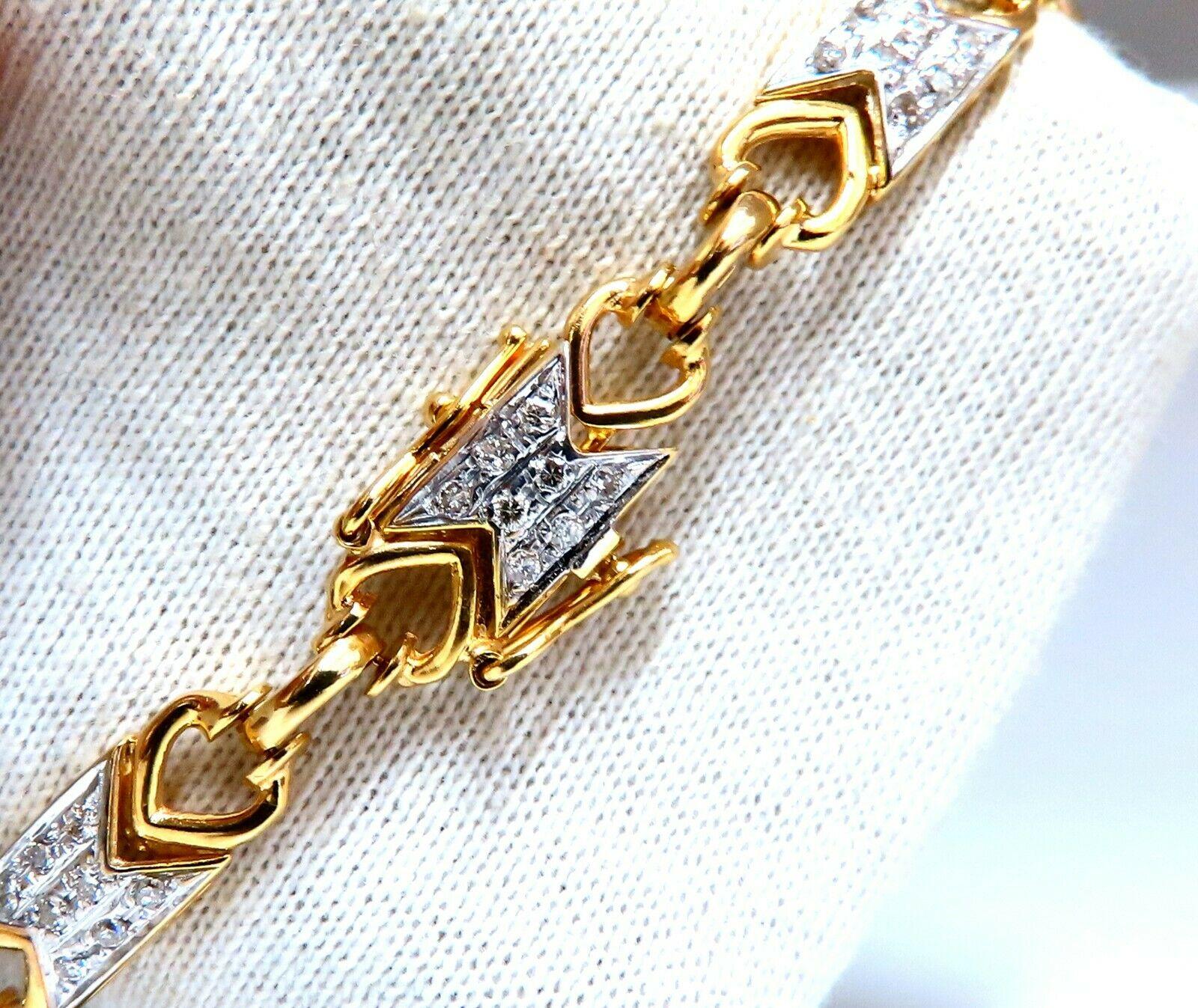 1.10 Carat Round Diamonds Greek Iconic Linked Bracelet 14 Karat For Sale 2