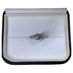 1.10ct Round old cut diamond antique engagement ring in 18k yellow gold.