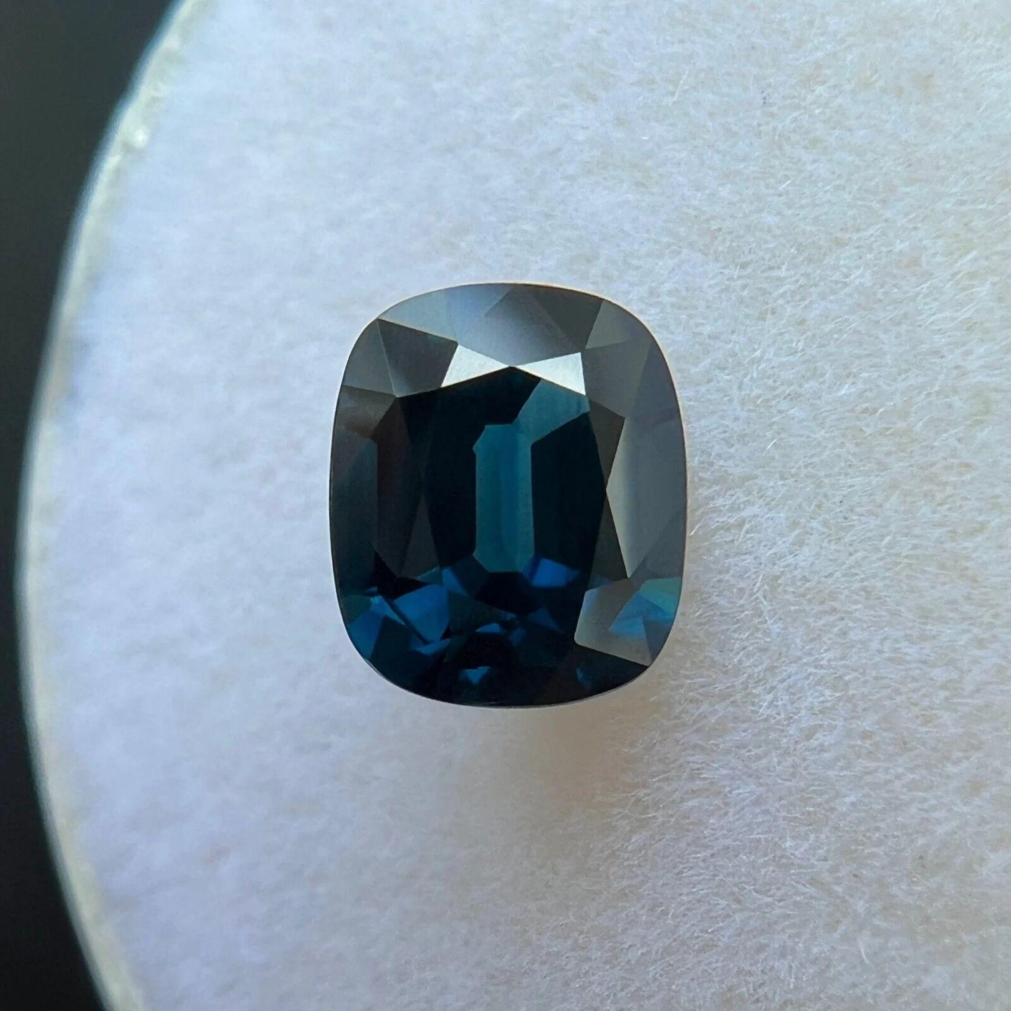 1.10 Carat Teal Blue Sapphire Untreated GRA Certified Cushion Cut No Heat In New Condition For Sale In Birmingham, GB