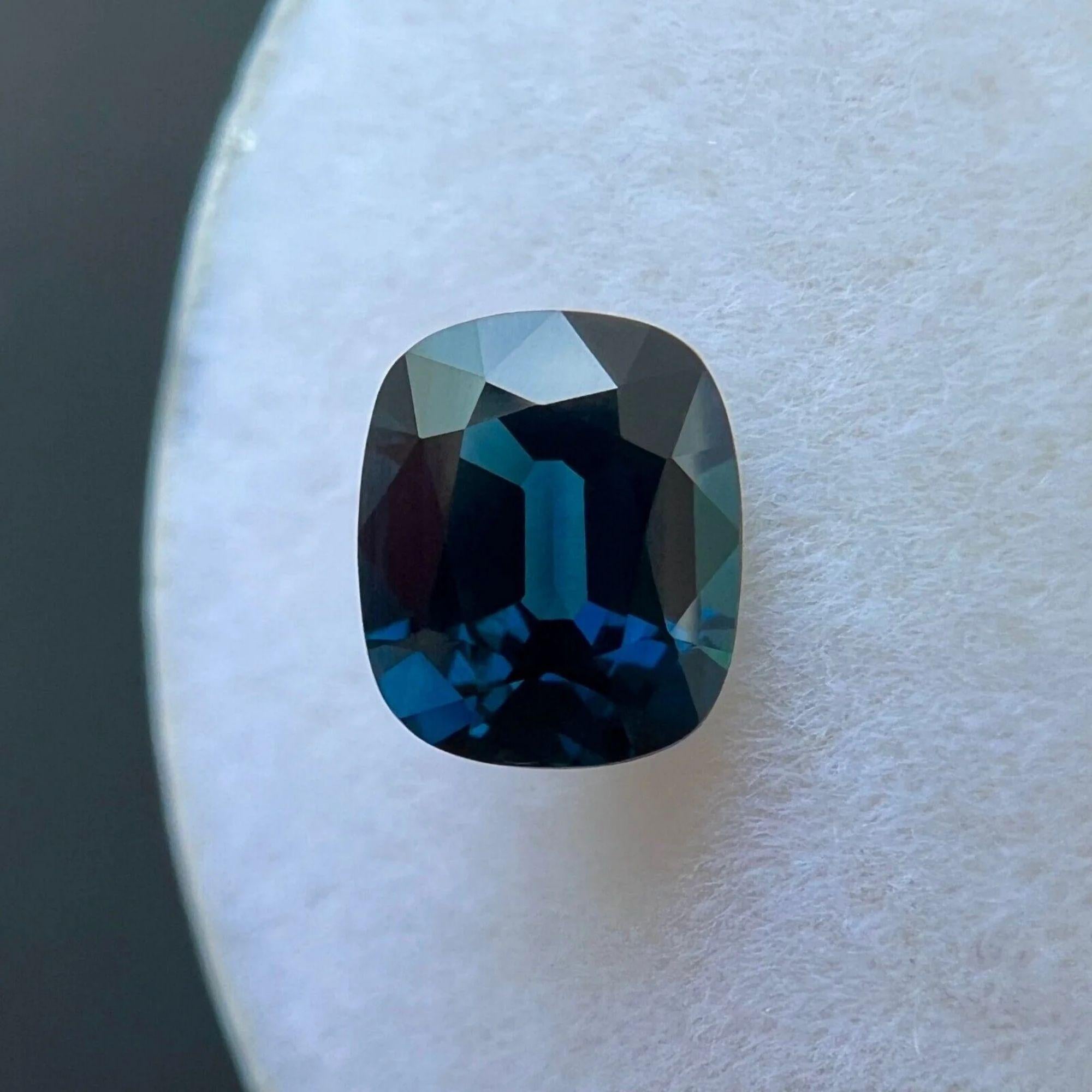 Women's or Men's 1.10 Carat Teal Blue Sapphire Untreated GRA Certified Cushion Cut No Heat For Sale