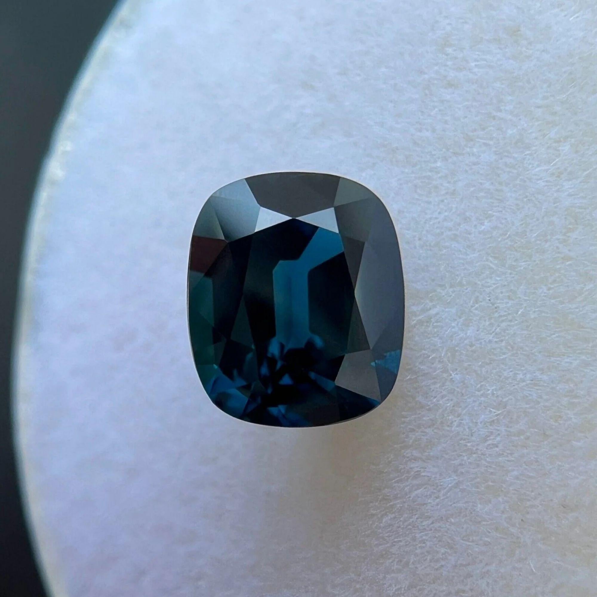 1.10 Carat Teal Blue Sapphire Untreated GRA Certified Cushion Cut No Heat For Sale 1