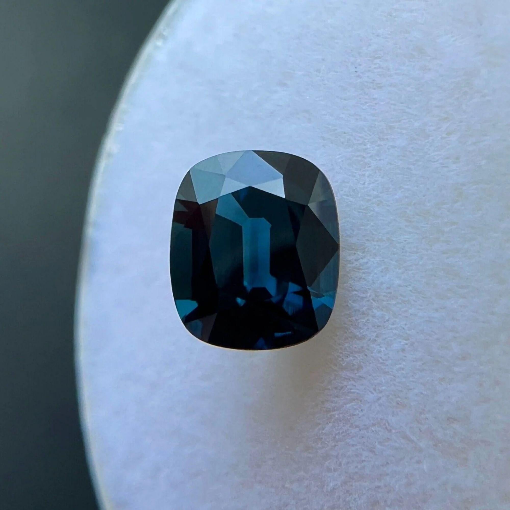 1.10 Carat Teal Blue Sapphire Untreated GRA Certified Cushion Cut No Heat For Sale 2