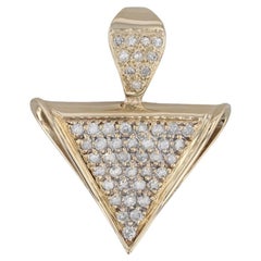 1.10ctw Abstract Diamond Triangle Pendant 14k Yellow Gold
