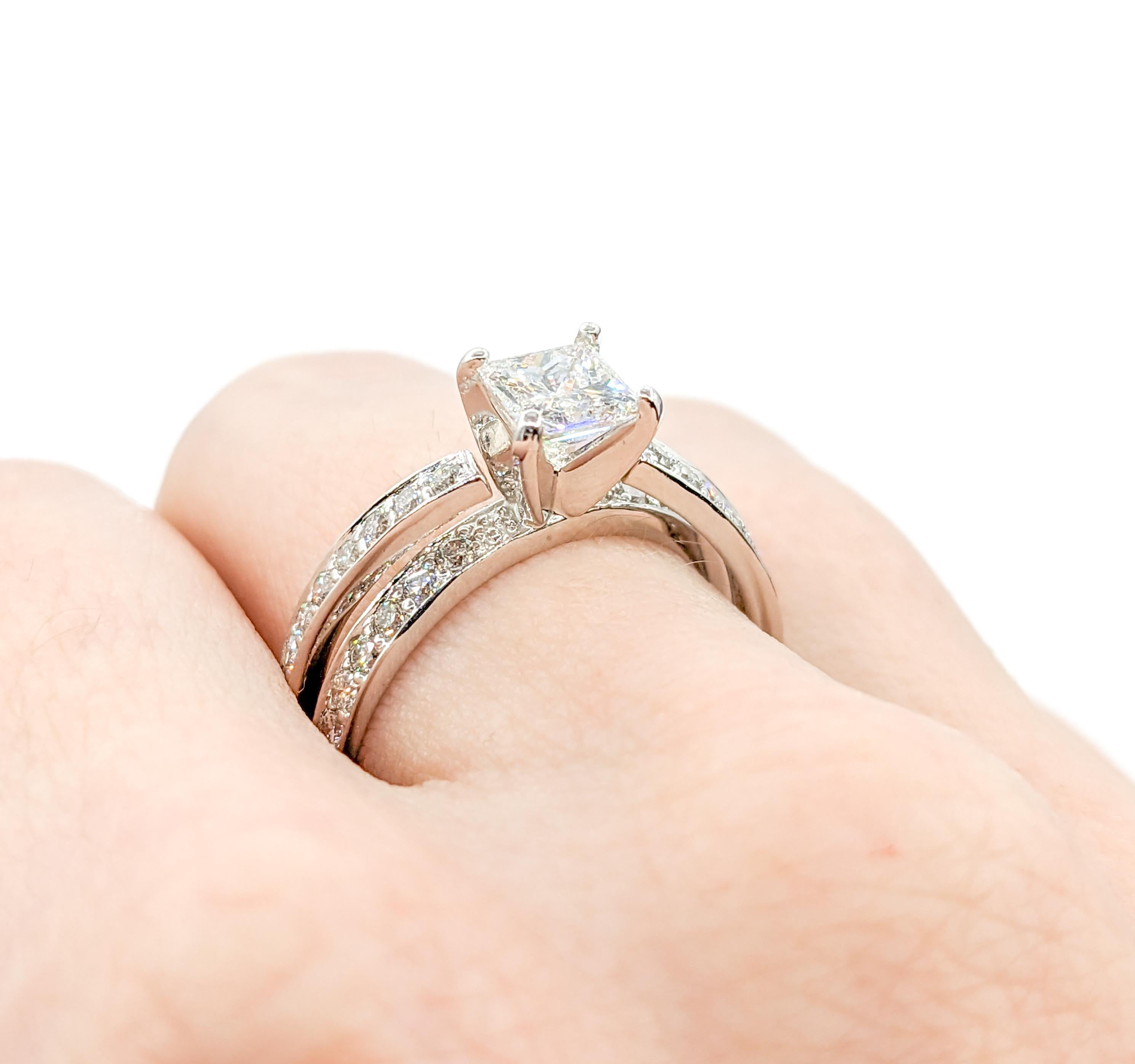 1,10 Karat Diamant-Verlobungsring aus Weißgold Damen im Angebot