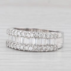 1.10ctw Diamond Ring 14k White Gold Size 7 Wedding Anniversary Stackable Band 1.10ctw Diamond Ring 14k White Gold Size 7 Wedding Anniversary Stackable Band