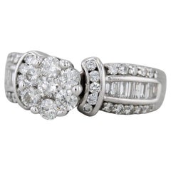 1.10ctw Round Diamond Engagement Ring 14k White Gold Size 5.5