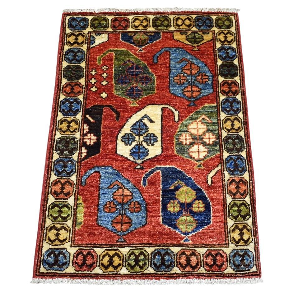 1
10 "x3
Rosso mattone afghano Ersari con disegno Boteh Tappeto in morbida lana annodato a mano