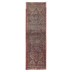 1'10"x5'8" Brick Red Vintage Northwest Zoroastrian Wool Hand Knotted Runner Rug