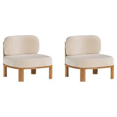 111 Armchair in Fabric & Oak Wood, Set of 2 by Collector Studio