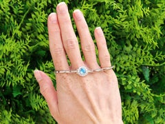 1.11 Carat Aquamarine and 0.75 Carat Diamond 14k Yellow Gold Bracelet Circa 1905