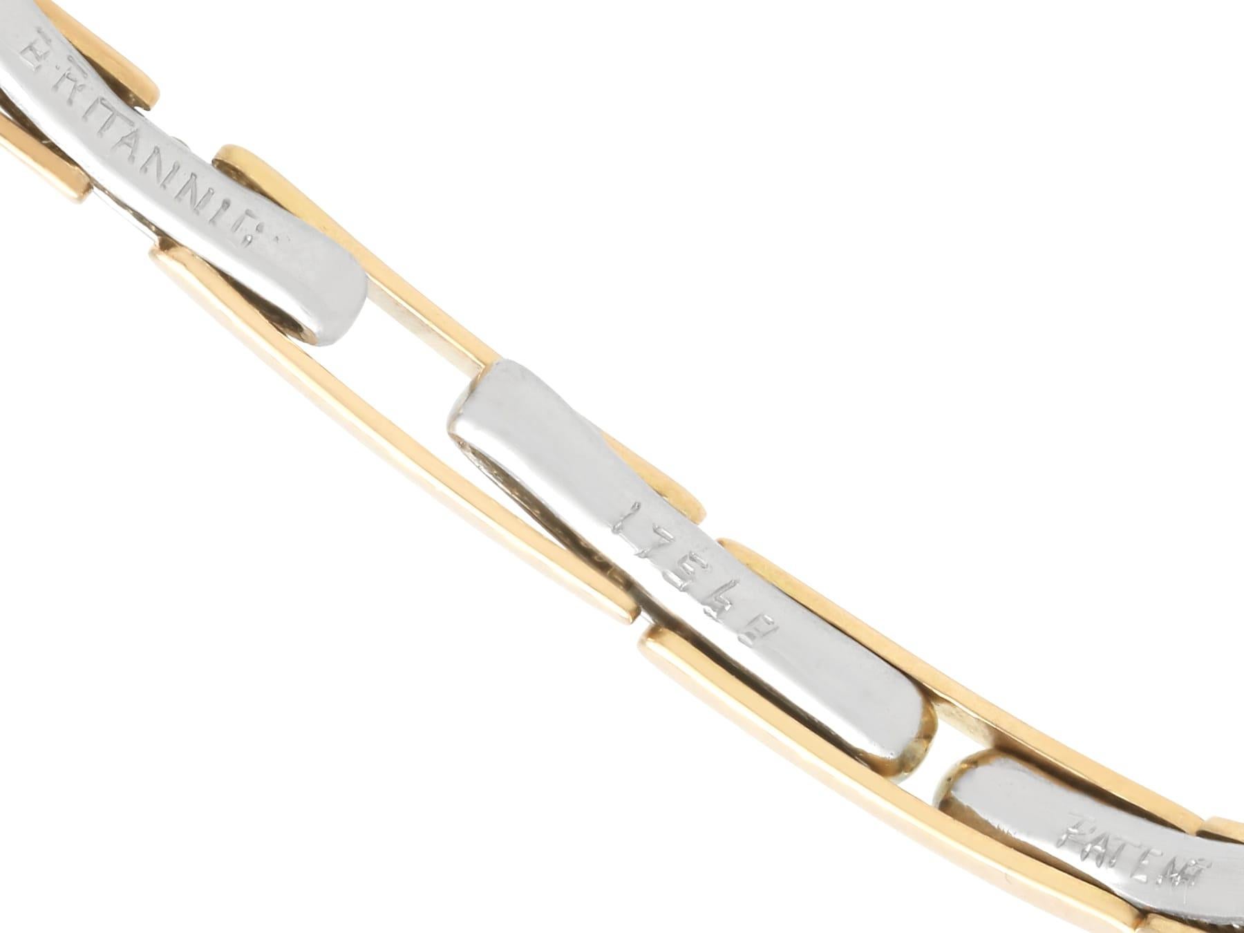 Bracelet en or jaune 14k de 1,11 carat d'aigue-marine et 0,75 carat de diamant Circa 1905 en vente 3