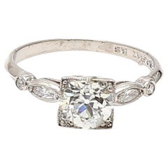 1.11 Carat Circular Brilliant and Other Cuts Diamond Platinum Engagement Ring