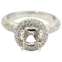 1.11 Carat Diamond 18 Karat White Gold Semi-Mount Engagement Ring