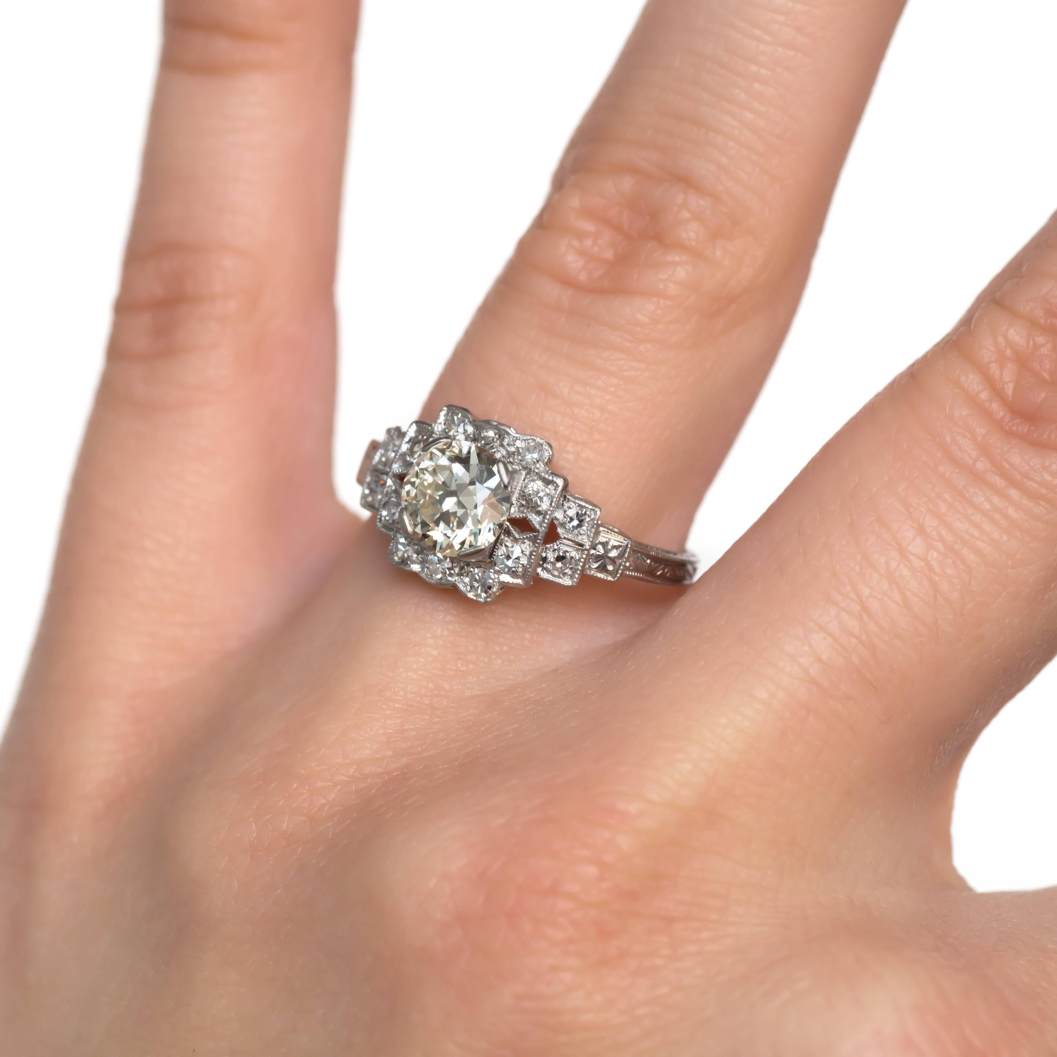 1.11 Carat Diamond Platinum Engagement Ring For Sale 1