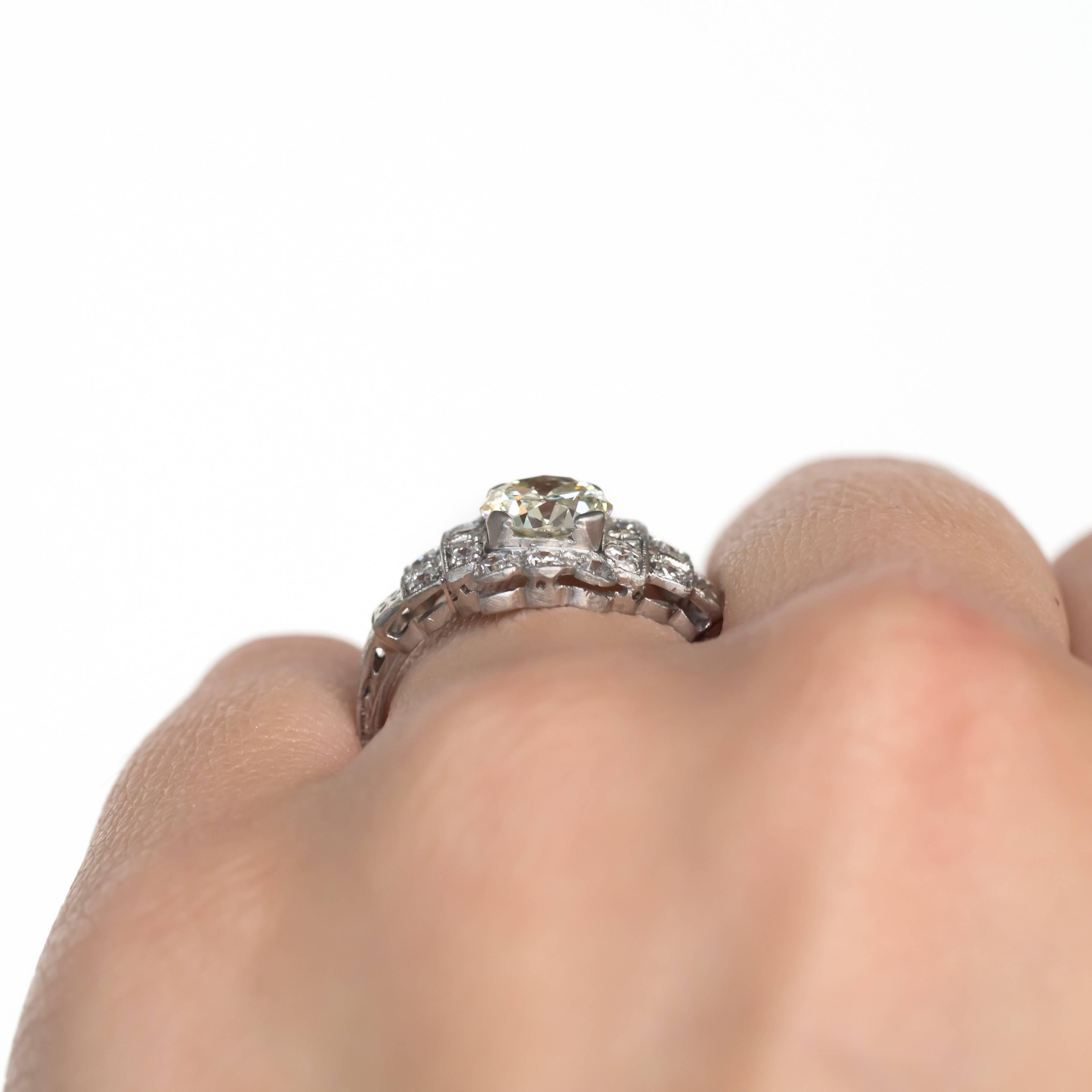 1.11 Carat Diamond Platinum Engagement Ring For Sale 2