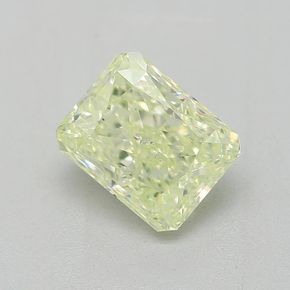 1.11-CARAT, FANCY YELLOW GREEN, Radiant, SI2-CLARITY, GIA , SKU-7550 In New Condition For Sale In Kowloon, HK