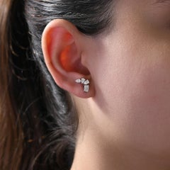 1.11 Carat Multi-Shape Natural Diamond Stud Earrings in 18K White Gold