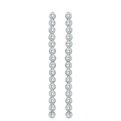 1.11 Carat Natural Diamond Bezel Drop Earrings G SI 14K White Gold